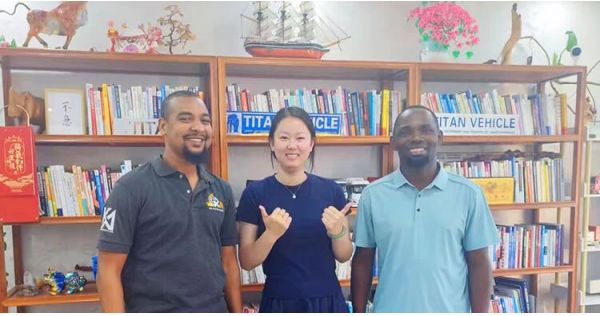 Jamaican Customers Visited Titan and Purchased Container Skeletal Trailers