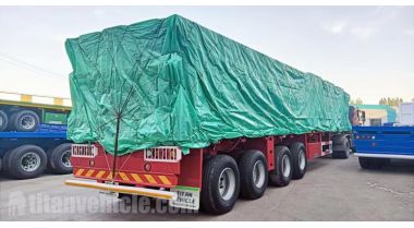 Remolques de plataforma de 4 ejes y 45 pies, listos para enviar a Ghana