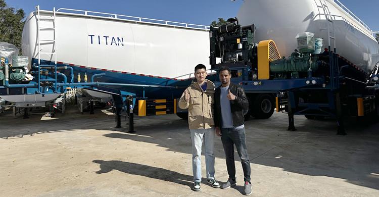 Remolques cisterna de cemento de tres ejes TITAN a la venta en Etiopía