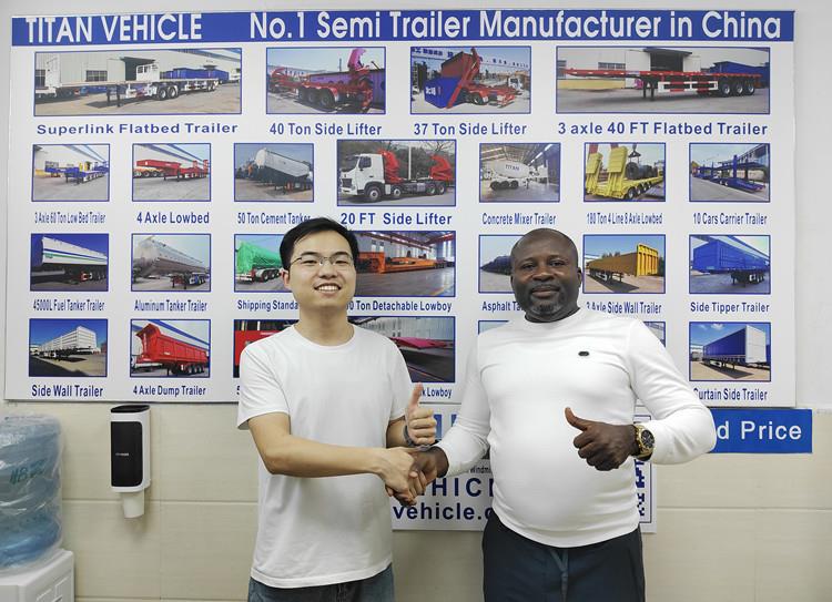 Cliente de Nigeria elige el remolque de cuello de cisne desmontable TITAN