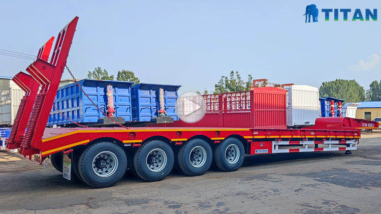 Remolque de plataforma baja de 4 ejes y 100 toneladas en venta en Benin