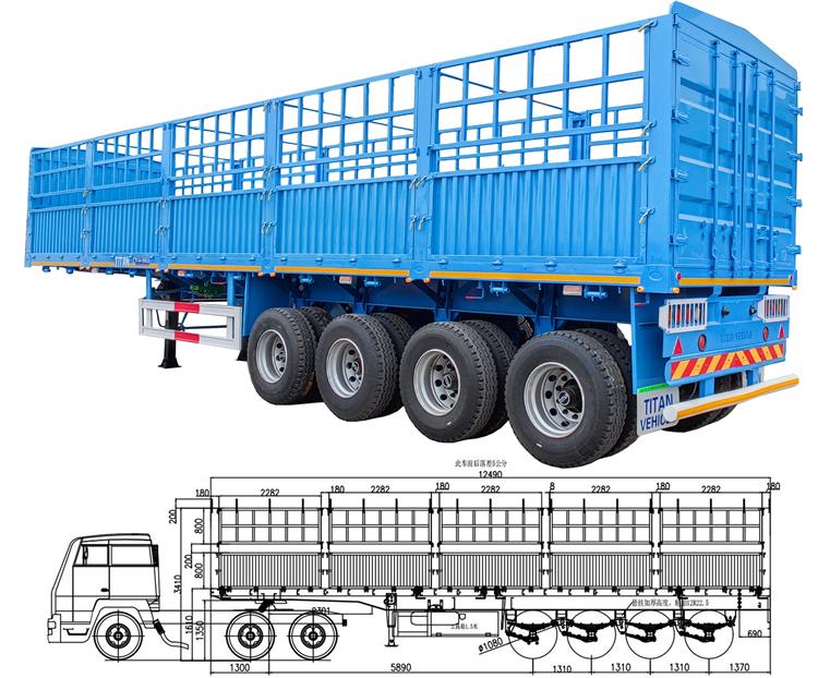 Remolque de carga de 4 ejes con valla en venta cerca de m&iacute; en Nigeria, Lagos