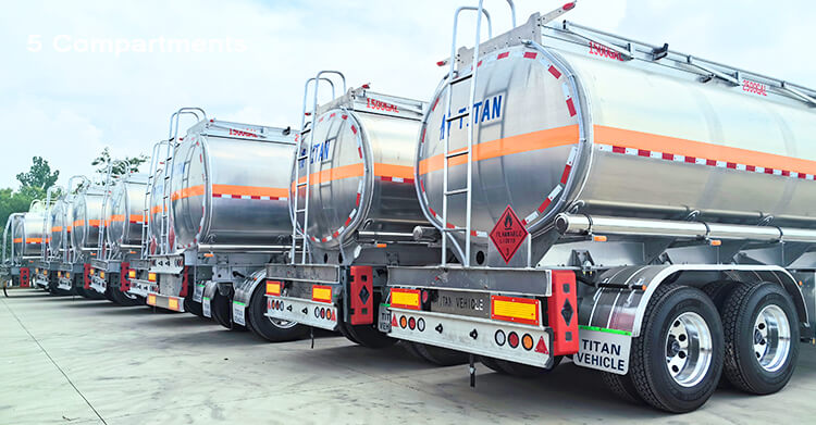 Remolque cisterna de aluminio de 2 ejes en venta en Haití