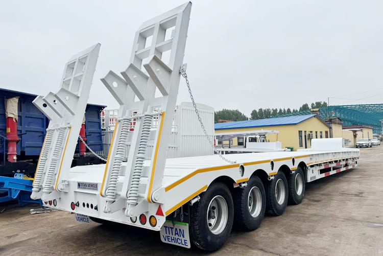 Remolque de plataforma baja de 4 ejes y 100 toneladas a la venta en Trinidad 