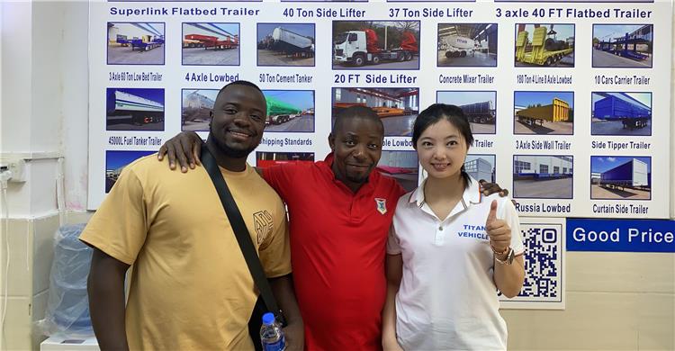 Remolque de plataforma baja de 3 l&iacute;neas y 6 ejes en venta en Ghana