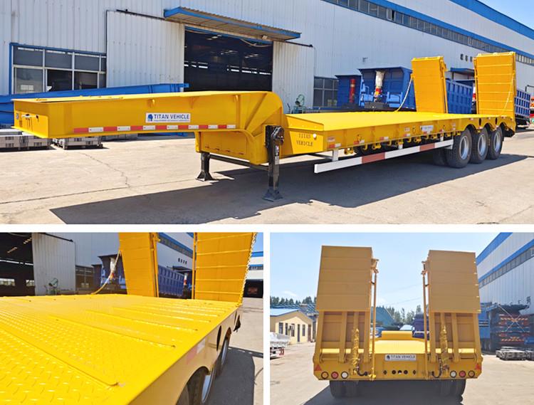 Cliente de Angola visita TITAN para comprar remolque de plataforma baja de tres ejes