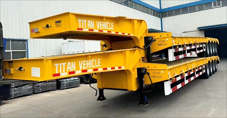 Remolque de plataforma baja de 4 ejes y 100 toneladas en venta en Uganda