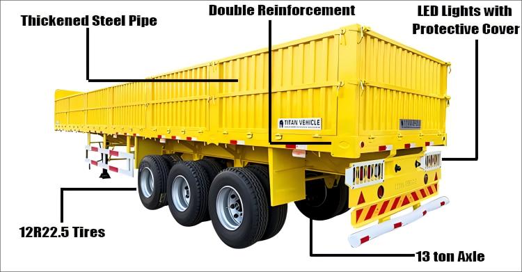 Remolque de 3 ejes con laterales abatibles en venta en Uganda