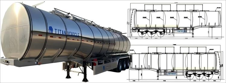 Remolque cisterna de acero inoxidable de 3 ejes a la venta en Kenia