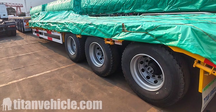 Remolque de plataforma baja de 3 ejes y 60 toneladas en venta en Zambia