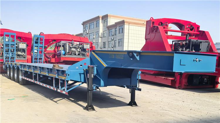 Remolque de plataforma baja extensible de 4 ejes en venta en Ghana