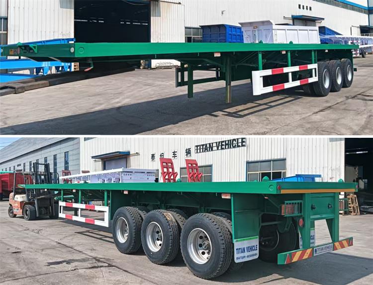 Clientes de Zimbabue visitan TITAN para comprar un remolque de plataforma de 3 ejes y 40 pies