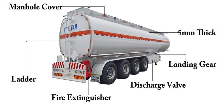 Remolque cisterna de combustible de 4 ejes en venta en Mozambique