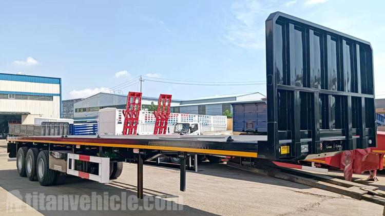 Remolque de plataforma de 3 ejes con pared frontal en venta en Filipinas