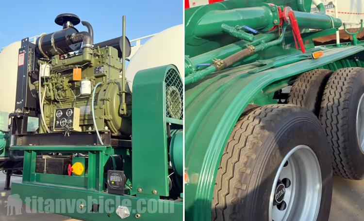 Se enviará a Zambia un semirremolque cisterna de cemento de 2 ejes y 25 m³.