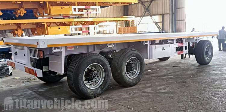 Remolque de plataforma de tres ejes con barra de tiro en venta en Tanzania