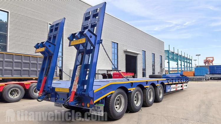 Se vende en Guyana un remolque de plataforma baja de 4 ejes y 100 toneladas para camión en Guyana.
