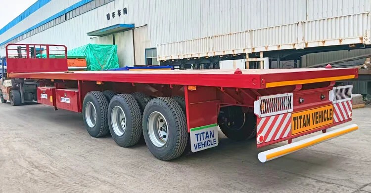 Remolque de plataforma plana de 3 ejes en venta en Uganda.