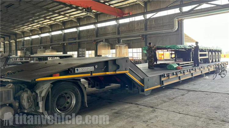 Remolque de cuello de cisne plegable de 4 ejes se enviar&aacute; a Chile