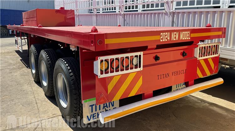 Remolque de plataforma plana de triple eje se transportar&aacute; a Mongolia