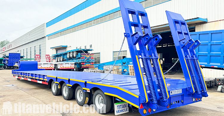 Remolque de plataforma baja de 4 ejes y 100 toneladas a la venta en Emiratos &Aacute;rabes Unidos