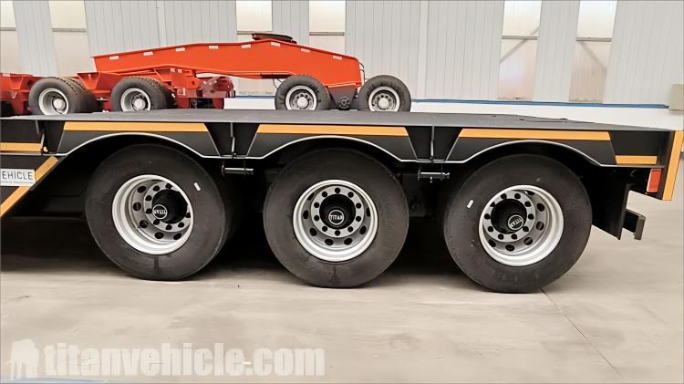 Remolque Lowboy con cuello de cisne de 3 ejes y 80 toneladas a la venta en Filipinas