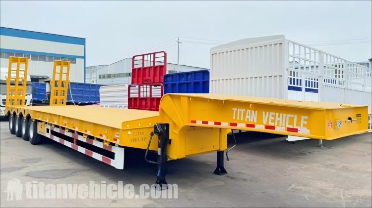 Semirremolque de plataforma baja en venta que se enviar&aacute; a Sierra Leona