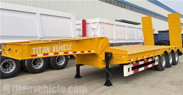 Remolque de plataforma baja de 3 ejes y 60 toneladas en venta en Guinea