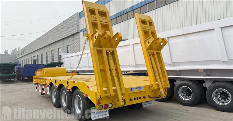 Remolque de plataforma baja de 3 ejes y 60 toneladas en venta en Guinea
