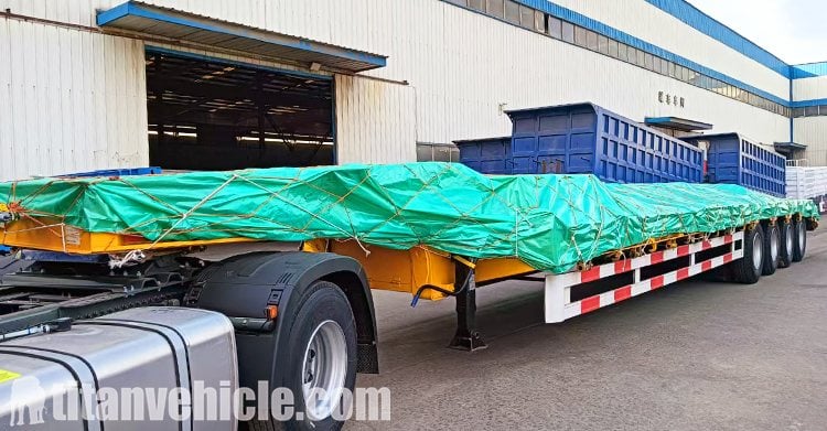 Remolque de plataforma baja de 4 ejes en venta en Pap&uacute;a Nueva Guinea