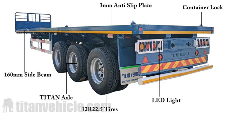 Remolque de plataforma plana de 3 ejes y remolque de plataforma baja de 60 toneladas en venta en Liberia