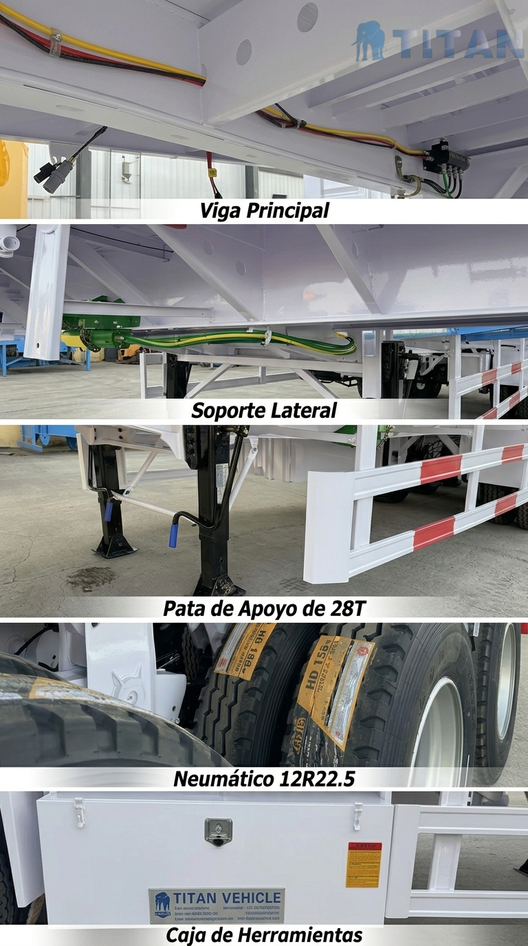 Detalles de plataforma portacontenedor Titan